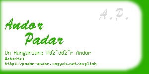 andor padar business card